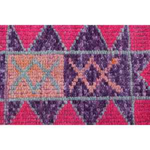 Alfombra Turca Vintage, Alfombra de Pasillo de 3.3x10.1 pies, Alfombra de Lana Sólida Roja y Morada - Product Image 4