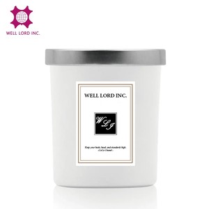 Bougeoir en verre élégant de 320ml avec couvercle en aluminium argenté idéal pour les bougies parfumées - Product Image 3