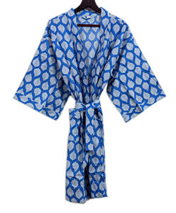 Peignoir de style Kimono en coton fait à la main vêtements de nuit confortables à séchage rapide imprimé floral décontracté Silhouette ample naturel doux pour - Product Image 4