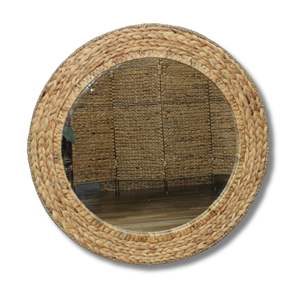 Hot Trend 100% Material Natural hecho a mano espejo de forma redonda diseño moderno para el hogar Baño dormitorio decoración de la pared de la sala de estar - Product Image 1