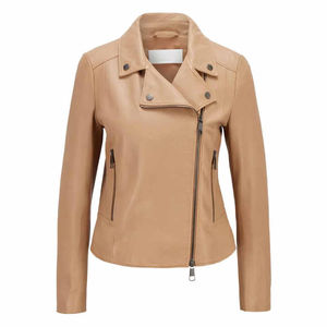 เสื้อแจ็คเก็ตหนังแกะผู้หญิงแบบใหม่ สัมผัสนุ่ม สวมใส่สบาย กันน้ำ ระบายอากาศ น้ำหนักมาก บริการ OEM ราคาขายดีที่สุด - Product Image 4