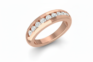 Bague en diamant sertie de canaux à bords biseautés pour femme, pour mariage, fête, anniversaire, cadeau, célébrations romantiques - Product Image 3