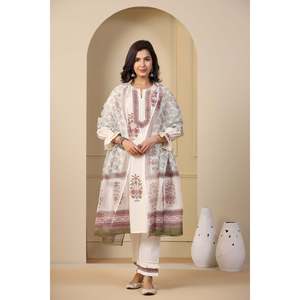 Firdous Zohra Dupatta de Chifón de Algodón con Estampado Floral - Estilo Étnico Moderno Informal - Product Image 5