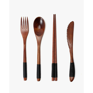 Ensemble de couverts en bois biodégradable cuillère fourchette couteau en bois de bouleau vaisselle écologique jetable pour la restauration de restaurant - Product Image 4