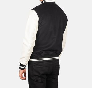 แจ็กเก็ตเลตเตอร์แมนผ้าซาตินของผู้ชายทนทานและมีสไตล์สำหรับเสื้อแจ็คเก็ตกระทิงชิคาโกมีซิปปิด - Product Image 5