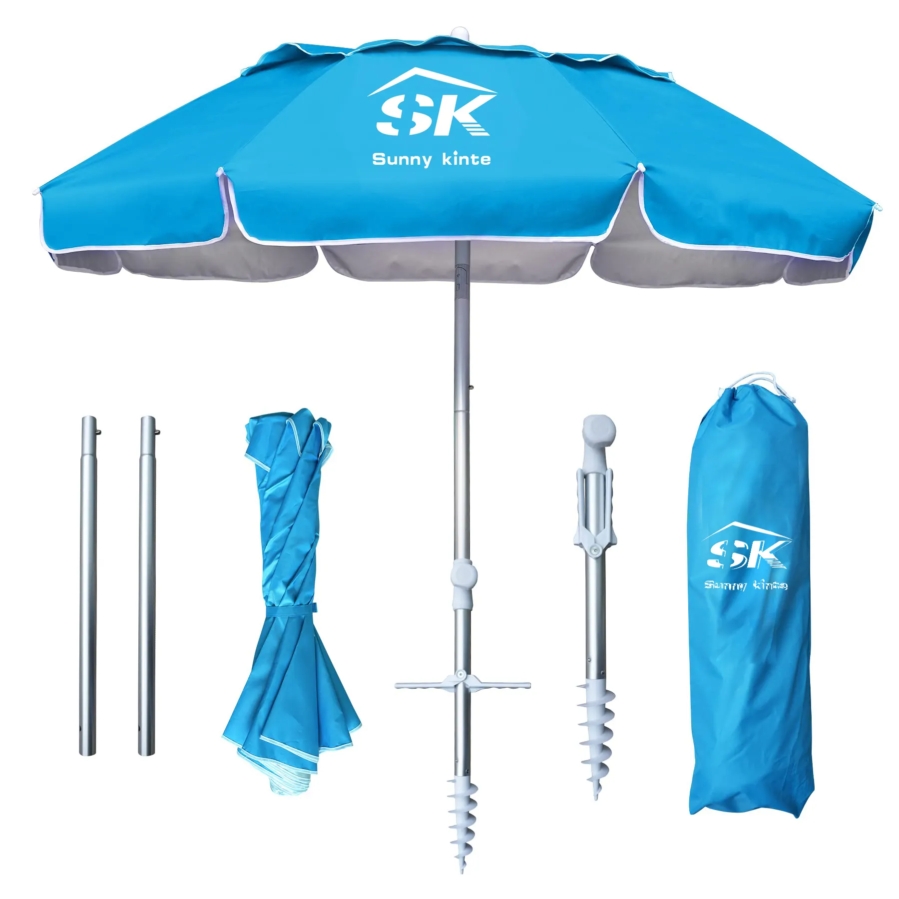 Ombrellone parasole portatile leggero regolabile protezione solare istantanea UPF 50 + ombrellone da esterno