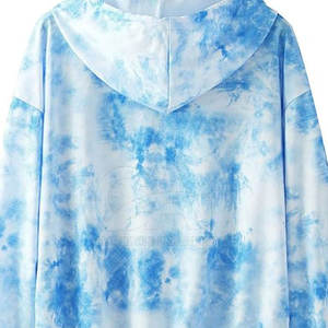 El mejor diseño transpirable Tie Dye Hoodie para mujer MOQ bajo cuello con capucha para la colocación del logotipo frontal de invierno - Product Image 6