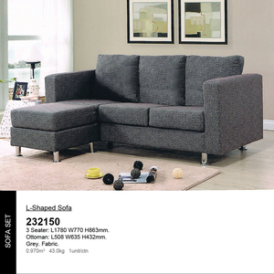 Sofá Seccional en Forma de L JPS 232150 para Sala de Estar Muebles Modernos para el Hogar Tapizado en Tela y Cuero PVC Malasia - Product Image 2