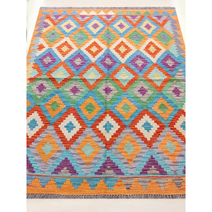 Alfombra Kilim de Maimana, Afganistán, 170 x 132 cm, Alfombras y Juegos de Alfombras - Product Image 5