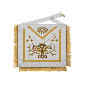 Tablier maçonnique 33e degré Rite écossais Set Wings Up Design avec tous les drapeaux de pays - Product Image 6