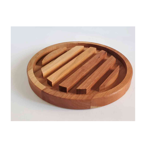 Remaches de madera de alta calidad de forma redonda de madera de acacia almohadillas calientes resistentes al calor para el hogar salvamanteles para macetas - Product Image 1
