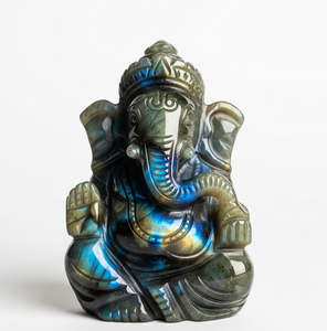 Statue de Ganesha sculptée à la main Figurine cadeau d'affaires Labradorite cristal de guérison fabriqué en Inde pierre semi-précieuse artisanat gravé - Product Image 3