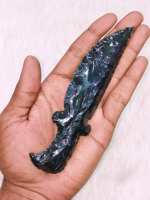 Magnifique poignard en obsidienne noire fait main avec sangle, couteau en pierre précieuse de 5-6 pouces, qualité supérieure, cadeau porte-bonheur Wiccan, MUNTAHA AGATE