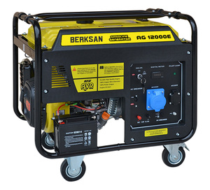 Generador de Gasolina Berksan AG12000E de 12 KVA, Refrigerado por Aire, Monofásico, 230V, 50Hz, Tanque de Combustible de 25L, 54.5A, Sin Cubierta - Product Image 1
