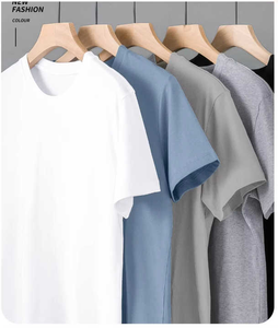 T-shirt pour homme en pur coton, col rond, manches courtes, style basique, épais, grande taille - Product Image 6