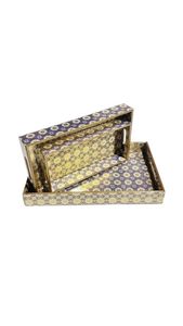 Nuevo modelo de bandeja impresa esmaltada, bandeja de madera con diseño de hojas impresas, bandeja para servir alimentos terminada para centro de mesa - Product Image 3