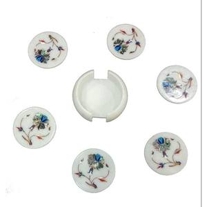 New Style Brass Inlay <b>Marble</b> <b>Coasters</b> Unique Quality Custom Stone & Metal Inlay Elegant Mats & Pads Gift - Product Image 6