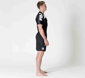 Rashguard unisexe, t-shirt de compression, sublimation intégrale, logo personnalisé, entraînement en salle de sport, vêtements extensibles, OEM, transfert thermique, anti-UV UPF50, MMA - Product Image 5
