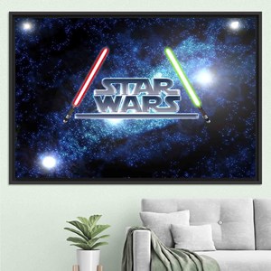 Arte en lienzo de Star Wars: decoración de películas, decoración para habitación de niños, lienzo con marco negro - Product Image 1