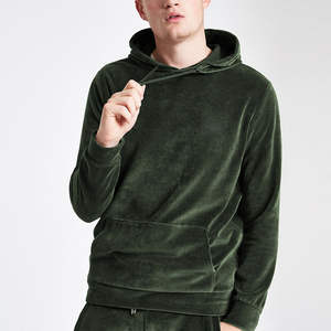 Sudaderas con capucha de terciopelo para hombre de mejor estilo 100% algodón cómodo cálido para el invierno último diseño precio al por mayor terciopelo para hombre con capucha - Product Image 3