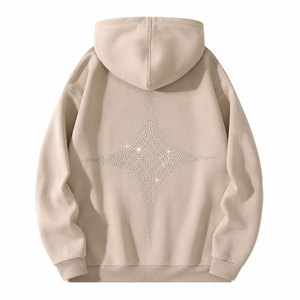 Sweats à capuche tendance avec strass pour un style streetwear élégant, coupe confortable pour les tenues décontractées et les sorties nocturnes - Product Image 2