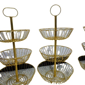 Cesta de Frutas de Dos Niveles de Alambre Metálico para Encimera de Cocina, Mesa de Comedor, Organizador de Almacenamiento de Alimentos para Frutas y Verduras - Product Image 1