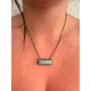 Collar de Barra de Plata de Ley y Turquesa Kingman Johnny Dixon para Ocasiones Especiales - Product Image 2