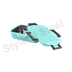 Fiambrera rectangular Peppy con interior de acero inoxidable exterior hecha de plástico para uso diario Aplicar al título del producto Almuerzo - Product Image 2