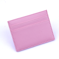 Dompet Kartu RFID Mikrofiber Custom, Dompet ID Kulit PU Kecil Unisex Gaya Inggris