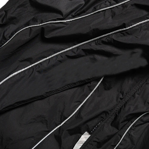 Veste coupe-vent décontractée de sport en toile vintage de haute qualité avec passepoil réfléchissant, grande taille, fermeture éclair, imperméable, col montant - Product Image 3