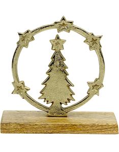 Árbol de Navidad Clásico Simple de Madera, Árbol de Navidad de Alta Calidad con Acabado Dorado para Decoración del Hogar - Product Image 2