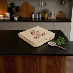 Ecológico personalizado impreso Pizza Box Brown Kraft Pizza Cajas con logotipo para la venta al por menor - Product Image 5