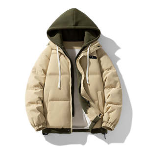 Abrigos acolchados unisex con logotipo personalizado, chaquetas holgadas para exteriores, chaqueta deportiva de invierno con cremallera, chaqueta con capucha, ropa personalizada para hombre - Product Image 4