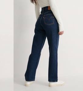 Jeans de Mezclilla de Corte Recto para Mujer, Cintura Alta, Transpirables, Lavado Oscuro, Corte Holgado, Estilo Casual Urbano, Alta Calidad, Y2K - Product Image 6