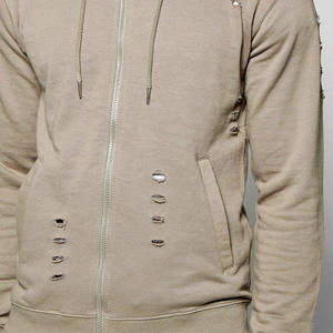 Taille personnalisée 100% coton respirant survêtements en détresse pour l'hiver bas quantité minimale de commande motif solide pas cher prix vêtements - Product Image 6