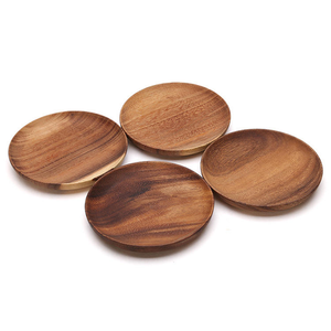 Plato Redondo de Madera de Acacia Sólida para Servir Postres, Aperitivos y Cenas, para Cocina, Envío Directo - Product Image 2