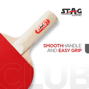 Raquette de tennis de table professionnelle Stag Iconic Club avec matériau en bois et caoutchouc, picots vers l'extérieur, design durable en fibre de carbone, 158x152mm - Product Image 2
