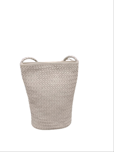 Luxury Women's Cream Color Genuine Leather Tote <b>Bag</b> <b>Medium</b> Capacity Spacious Shoulder Fashion Handwoven Custom Water Resistant - Product Image 2