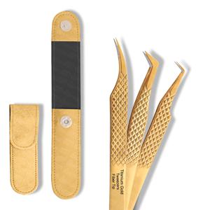 Pince à cils en acier inoxydable avec logo personnalisé, volume de poignée en diamant, pince à cils à pointe en fibre de préhension lisse - Product Image 4