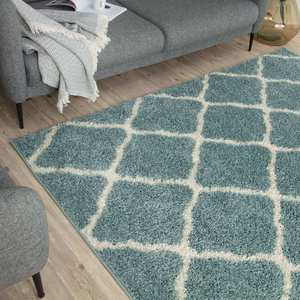Tapis shaggy bleu marocain Netline Home Duck Egg 750 - Product Image 6