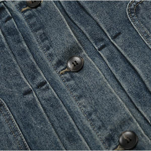 Vente en gros de vestes en jean vintage pour hommes, de haute qualité, délavées, à épaules tombantes, coupe courte, style streetwear ample - Product Image 5