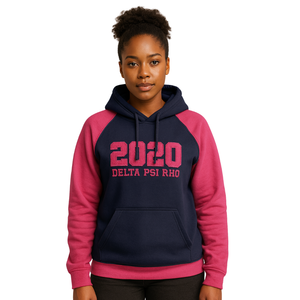 Delta Psi Rho Sorority Raglan Sleeve Crewneck Sweatshirt Navy Cotton Poly Founding Year 2020 Jumper Greek Life Casual Apparel - Product Image 1