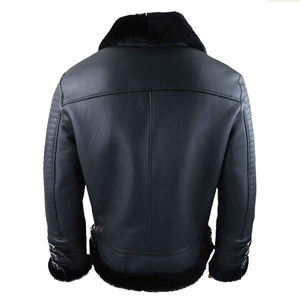 2025 nouvelle veste de vol de bombardier Royal en peau de mouton en laine véritable pour hommes veste en cuir de mode pour hommes, grande taille logo personnalisé - Product Image 4