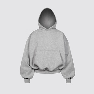 Sweat à capuche oversize pour homme, gris clair, en molleton 100% coton, imprimé hiver, logo personnalisé, streetwear - Product Image 2