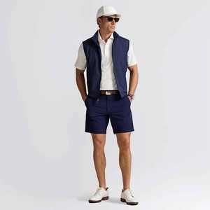 กางเกงขาสั้นเล่นกอล์ฟของผู้ชายผ้าคอตตอนโพลีเอสเตอร์ระบายอากาศได้ดีผสมกับชุดออกกำลังกายสำหรับฤดูร้อนและการใช้งานสบาย - Product Image 3