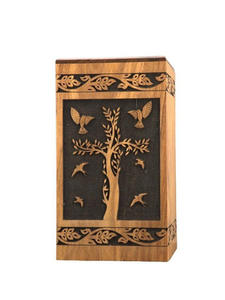 Urnas de cremación de madera marrón de estilo americano moderno hechas a mano de gran calidad para hombres, mujeres y adultos, logotipo personalizado decorativo disponible - Product Image 2