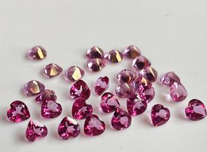 Topaze rose naturelle coeur à facettes de qualité supérieure 8mm bonne qualité-Topaze rose coeur à facettes de qualité supérieure - Product Image 5