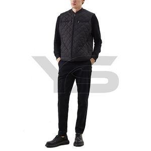 Men's Custom Made Winter <b>Smart</b> Casual Sleeveless Puffer <b>Jacket</b> with Stand Collar Solid Pattern OEM Service - Product Image 3