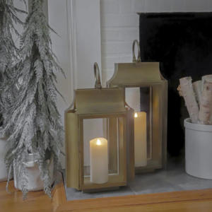 Décorations de Noël en métal laiton antique lanternes de sol de table de conception unique avec bougeoirs bocaux décoration de la maison - Product Image 6