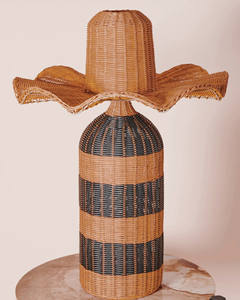 Pantalla de ratán a rayas de estilo Vintage, materiales naturales para la decoración de la sala de estar del hogar, hecha a mano de Vietnam - Product Image 2